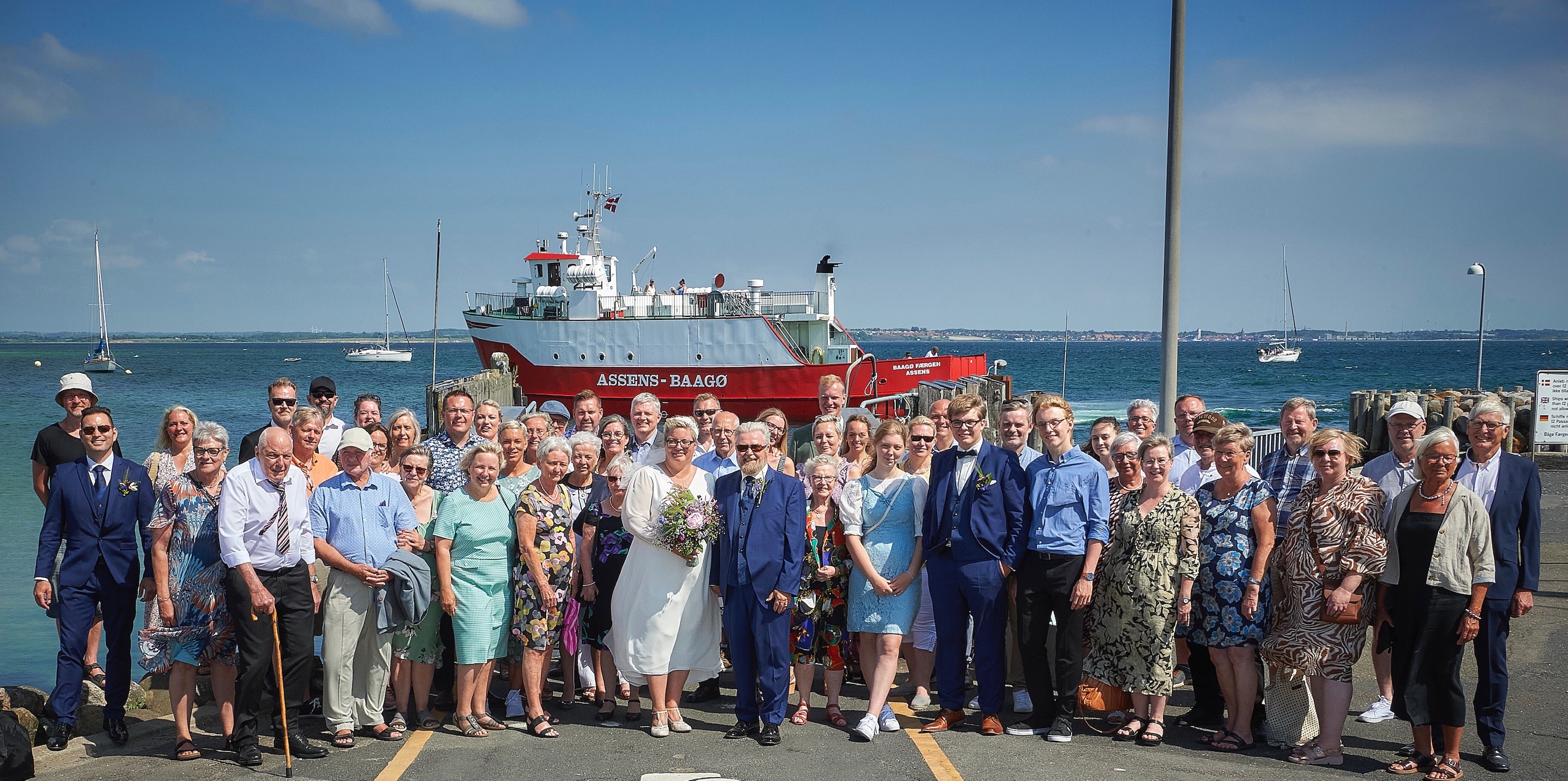 Gæsterne til Baagø med færgen. Dato 19. juni 2021.
